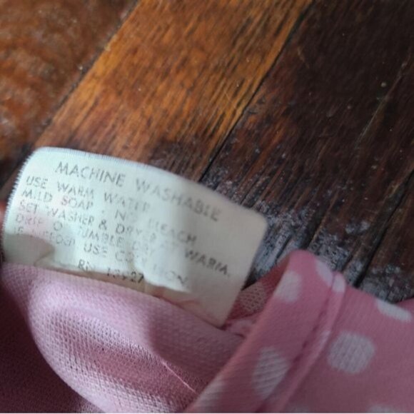 Vintage 60s Mod Pink White Polka Dot Pinup Rockabilly Dress - Picture 6 of 15